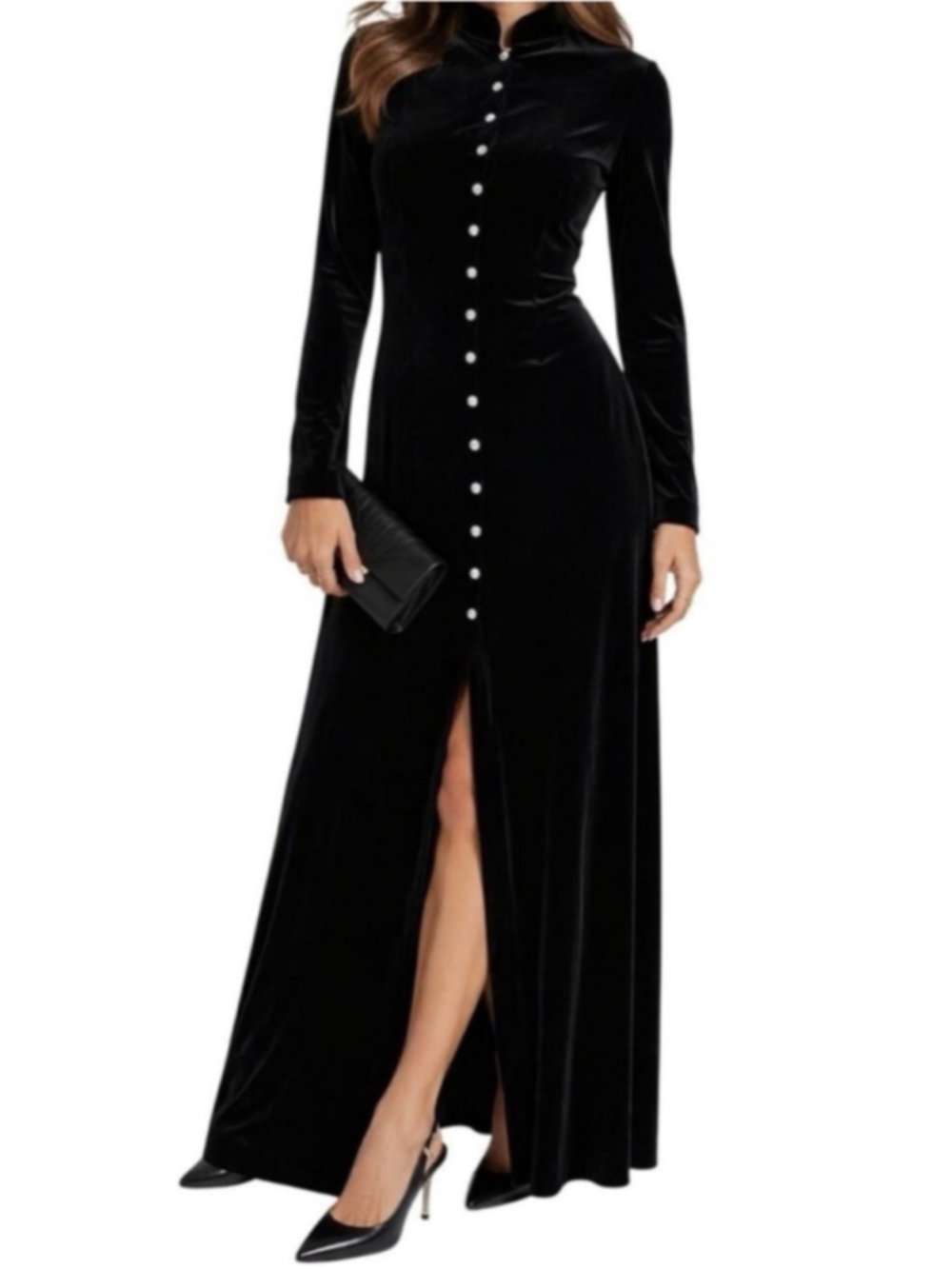 Tuckernuck Loretta Maxi Velvet Button Front Dress XL Classic, Quiet Luxury New